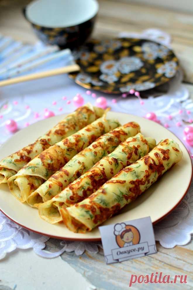 Сырные блины с зеленью - Простые рецепты Овкусе.ру