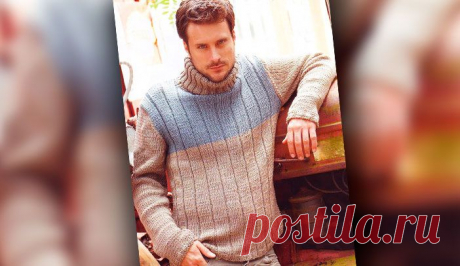 Двухцветный пуловер | Loveknitting.ru