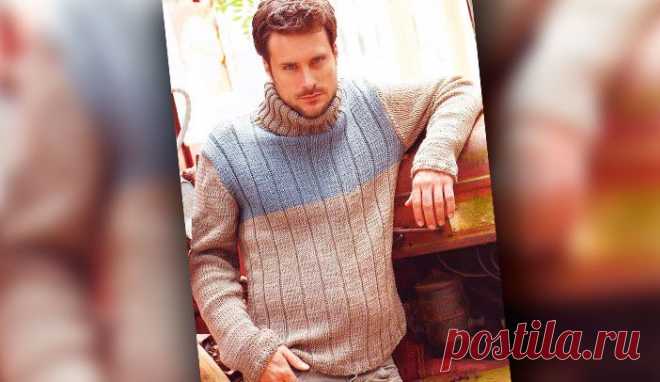 Двухцветный пуловер | Loveknitting.ru