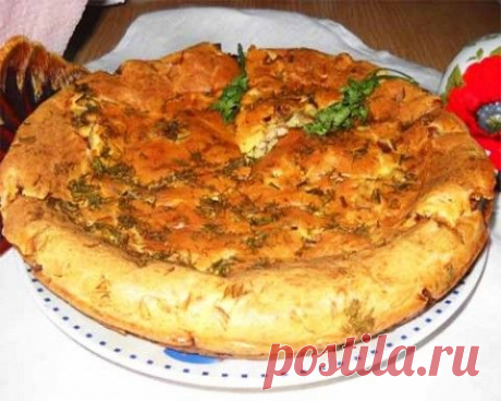 Быстрый пирог с соленой начинкой