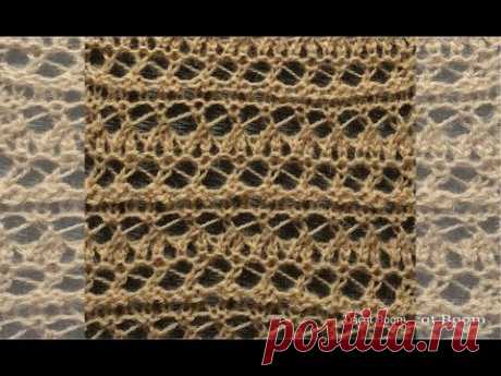 Римские полосы / ажур, 7 рядов / Вязание спицами / Roman Stripe