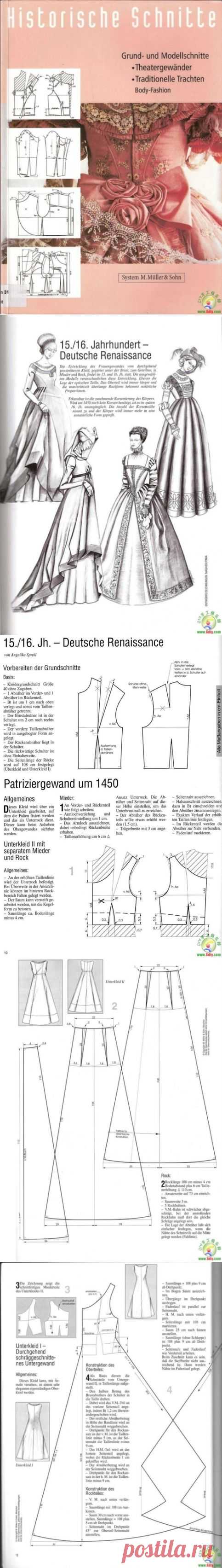 ИСТОРИЧЕСКИЕ ПЛАТЬЯ С ВЫКРОЙКАМИ. Часть 1.