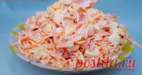 Салат быстрого приготовления, вкусный салат с крабовыми палочками