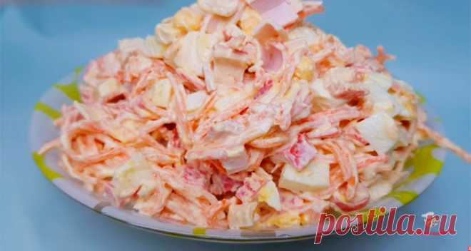 Салат быстрого приготовления, вкусный салат с крабовыми палочками