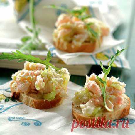 Багет с креветочным кремом, закуска. Пошаговый рецепт с фото