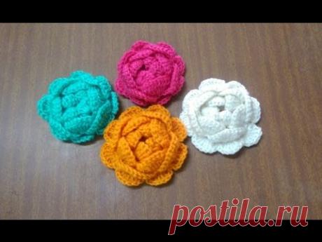 Como tejer preciosas rosas en Crochet - ENGLISH SUBTITLES