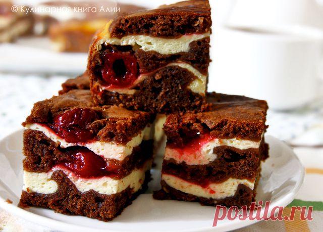 525. Брауни с творогом и вишней