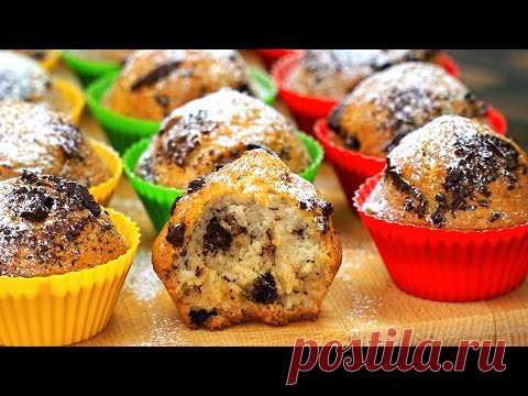 Проще не бывает! Пышные кексы с кусочками шоколада | Кулинарим с Таней