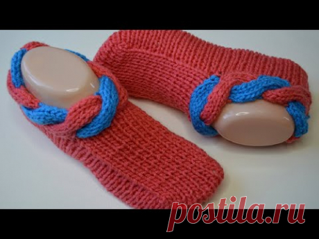 домашние тапочки спицами