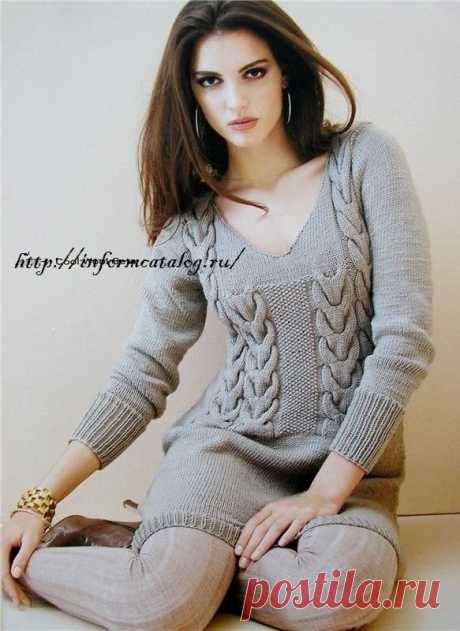 Мини Платье с Косами — Спицами | Ниточка