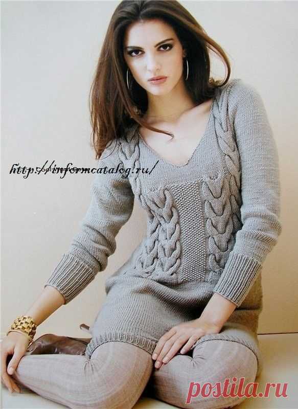 Мини Платье с Косами — Спицами | Ниточка