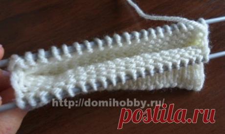 Двойная резинка спицами