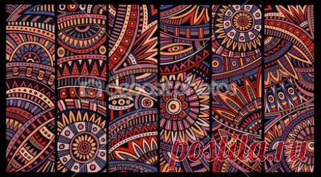 conjunto de patrón decorativo ornamental vector étnico — Vector stock © 3dsparrow #33789653