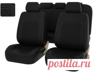 Авточехлы из экокожи Черный однотонный