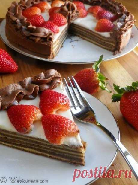 Шоколадный баумкухен, или дерево-пирог, со сметанным кремом | Вкуснолог...