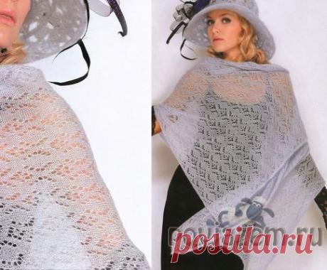 Палантин спицами «Элегантность»