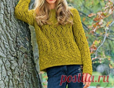 3 красивых тёплых джемпера, связанных спицами интересными узорами | Идеи рукоделия | Яндекс Дзен