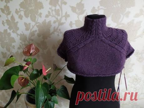 Свитер спицами &quot;Аметист&quot;. Часть 3. Кокетка, росток, подрезы.