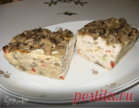 Мясная запеканка с шампиньонами. Ингредиенты: куриное филе, яйца куриные, перец болгарский | Официальный сайт кулинарных рецептов Юлии Высоцкой