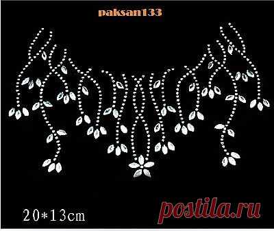 New Rhinestone Iron On Transfer Hot Fix Motif Crystal Fashion Design Leaves A