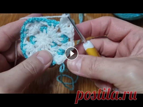 3 марта/по вашим просьбам о том как я вяжу красивый квадрат Created by InShot:...