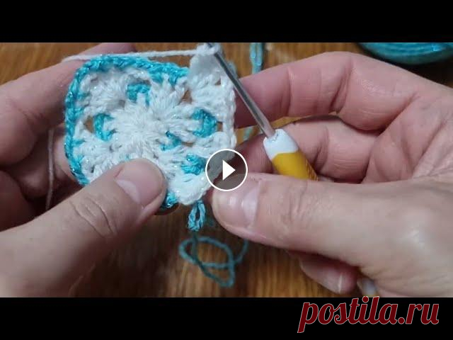 3 марта/по вашим просьбам о том как я вяжу красивый квадрат Created by InShot:...