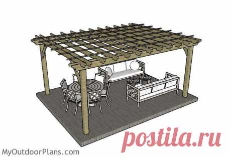 12x16 Пергола планы | MyOutdoorPlans | Бесплатные планы Деревообработка и проекты, DIY Shed, Деревянные Playhouse, Пергола, Bbq