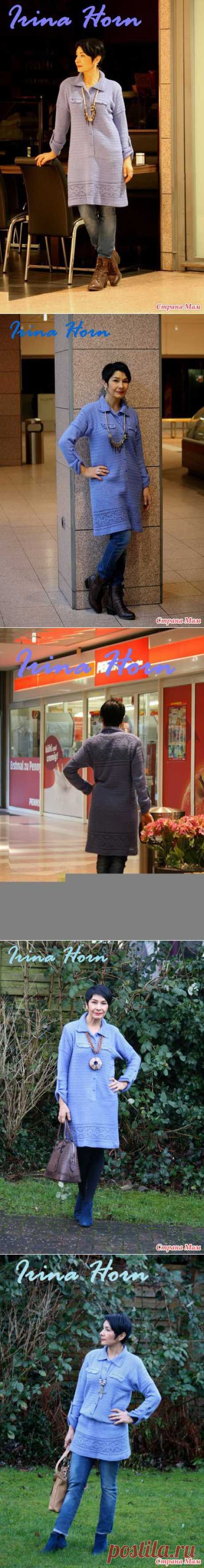 Платье-рубашка крючком от Ирины Хорн.