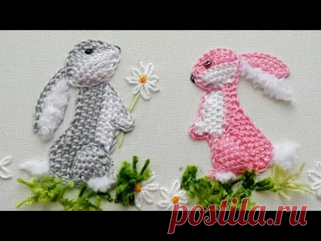 Объемная вышивка: как вышить зайчика
