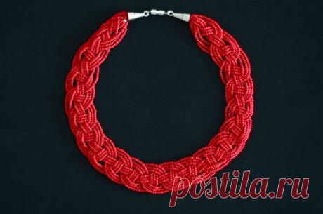 Плетенка DIY Woven Bead Necklace | biser.info - всё о бисере и бисерном творчестве