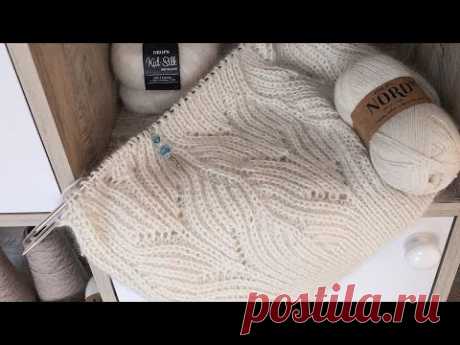 Шикарный двусторонний ажурный узор спицами на основе полупатентной резинки (+ схема) для свитеров