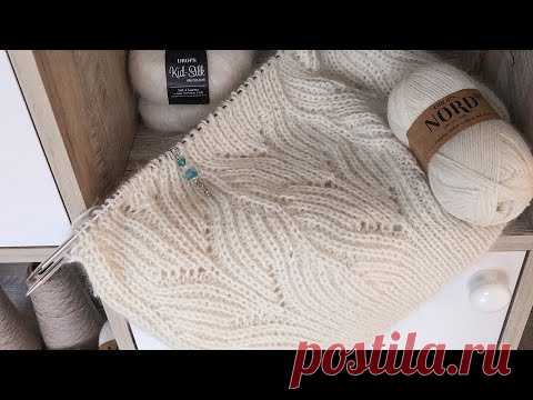 Шикарный двусторонний ажурный узор спицами на основе полупатентной резинки (+ схема) для свитеров