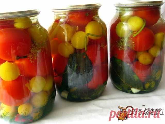 Маринованные помидоры с алычой (без уксуса) фото рецепт приготовления
