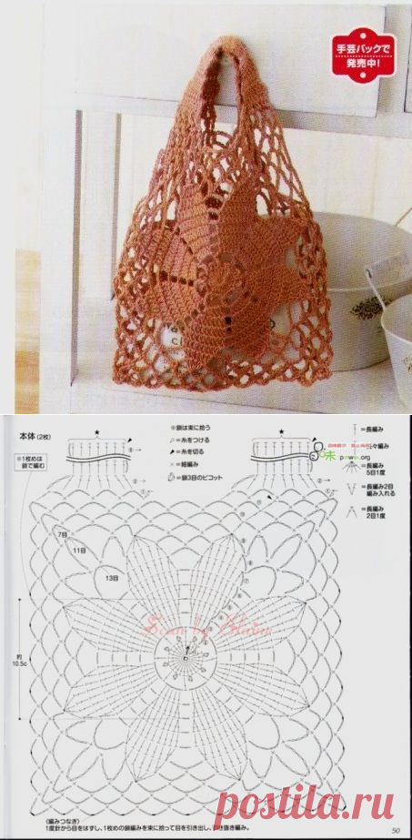 Вязание крючком сумки авоськи. Сумка авоська крючком схемы. | Домоводство для всей семьи.