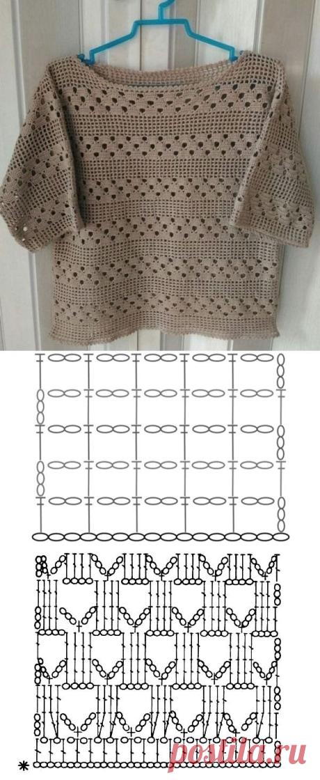 Novos modelos de blusa de crochê com gráfico do ponto ⋆ De Frente Para O Mar