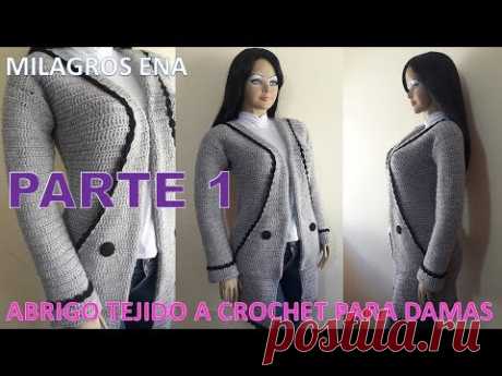 Abrigo para Damas tejido a crochet FÁCIL DE TEJER PARTE 1 - MILAGROS ENA