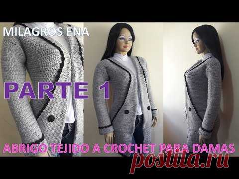 Abrigo para Damas tejido a crochet FÁCIL DE TEJER PARTE 1 - MILAGROS ENA