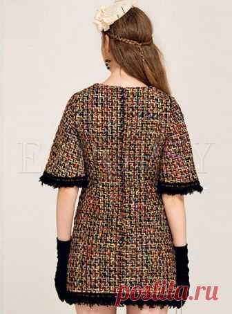 Dresses | Shift Dresses | Houndstooth Tassel Fake Pocket Half Shift Dress