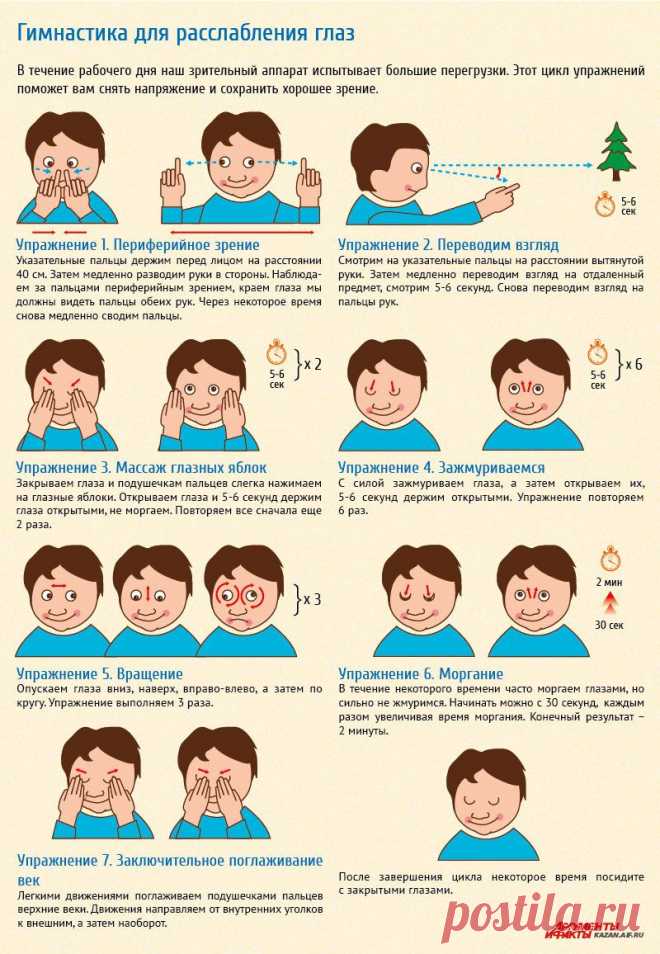 Гимнастика для глаз (инфографика).