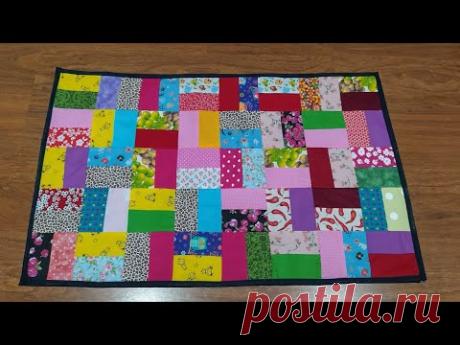 Tapete multicolorido de retalhos ❤️ super fácil ❤️ passo a passo.