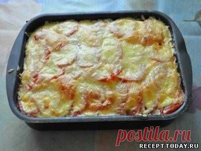 Рецепт: Запеканка с фаршем и кабачками
