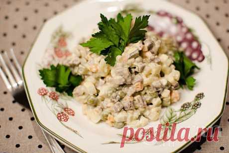 Рецепт оливье с языком и домашним майонезом