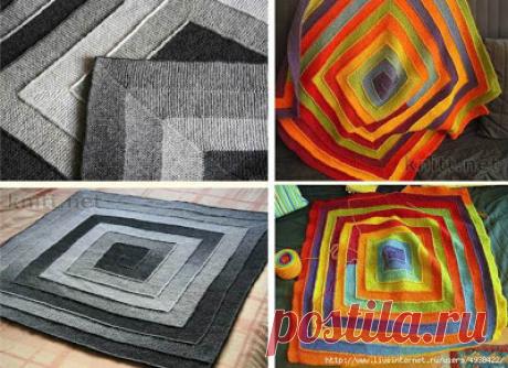 МИР РУКОДЕЛИЯ: Плед спицами - квадрат по спирали | Каталог