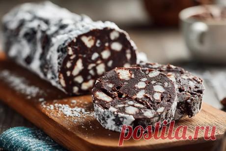 Шоколадная колбаса с черным кофе