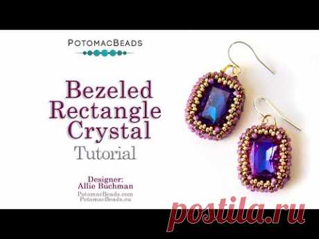 How to Bezel a Rectangular Crystal - DIY Jewelry Making Tutorial by PotomacBeads