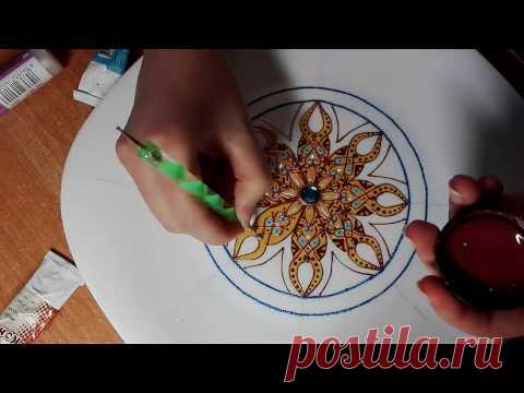 Роспись тарелки от Яны Шапран. Декоративная тарелка на стену
