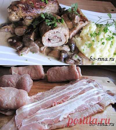Мясные рулеты в грибном соусе | 4vkusa.ru