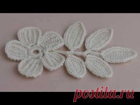 Цветок в тунисской технике. Видео-МК