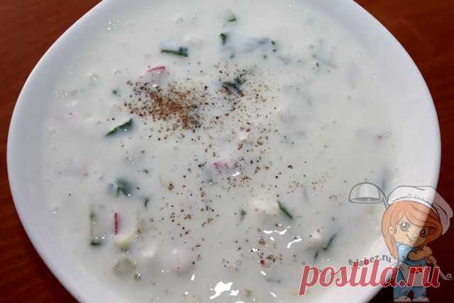 Диетическая окрошка для похудения на кефире, без мяса и колбасы!