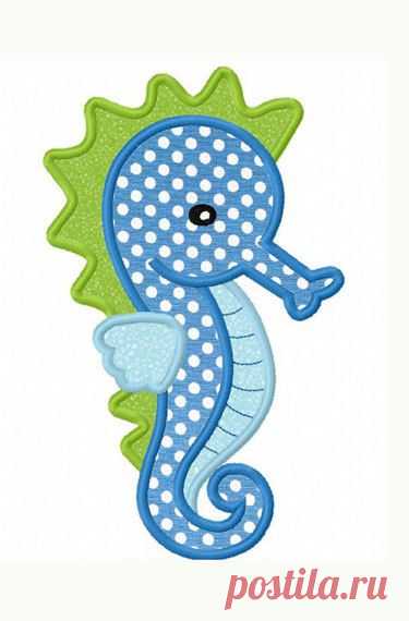 Sea Horse Applique Machine Embroidery Design NO:0022